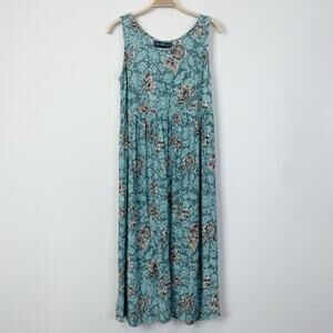 Vintage Molly Malloy Floral Midi Dress‎ Turquoise Cottagecore Grannycore Small